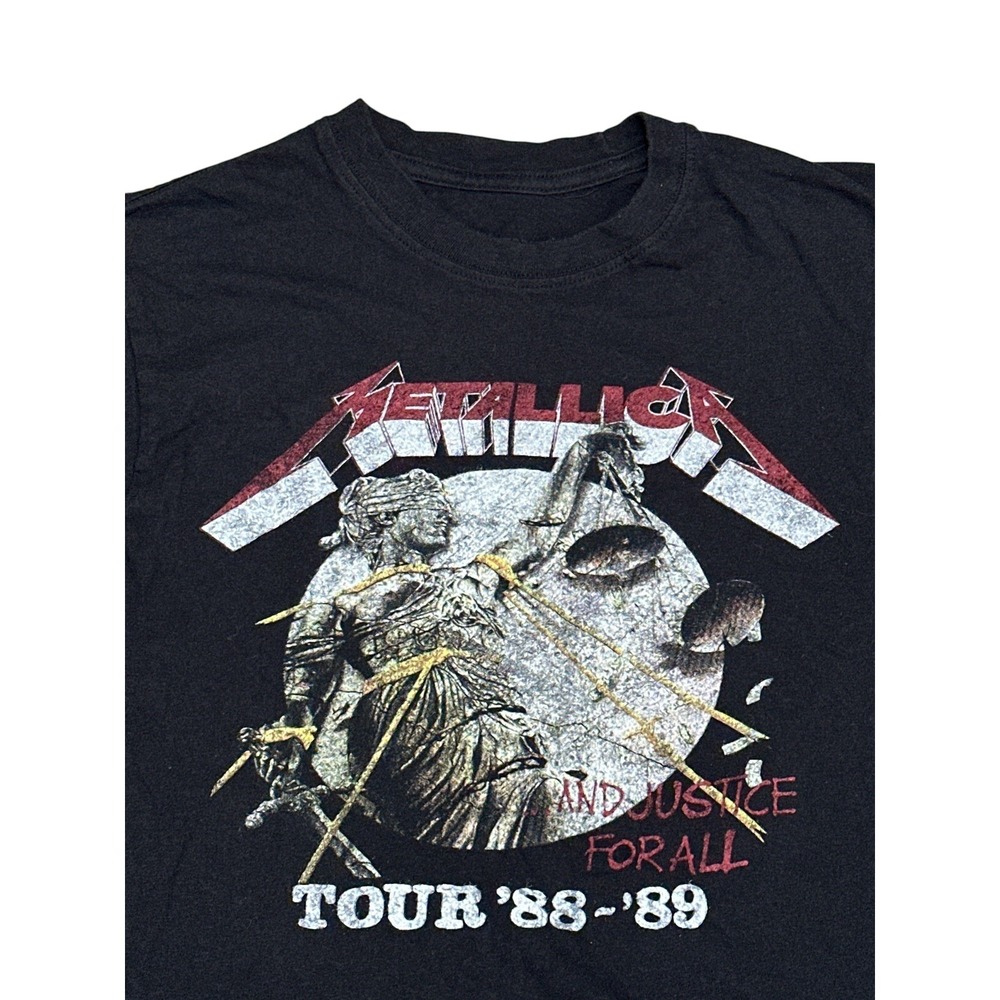 Metallica "...And Justice For All" Tour '88-'89 Black Graphic Band T-Shirt SizeS